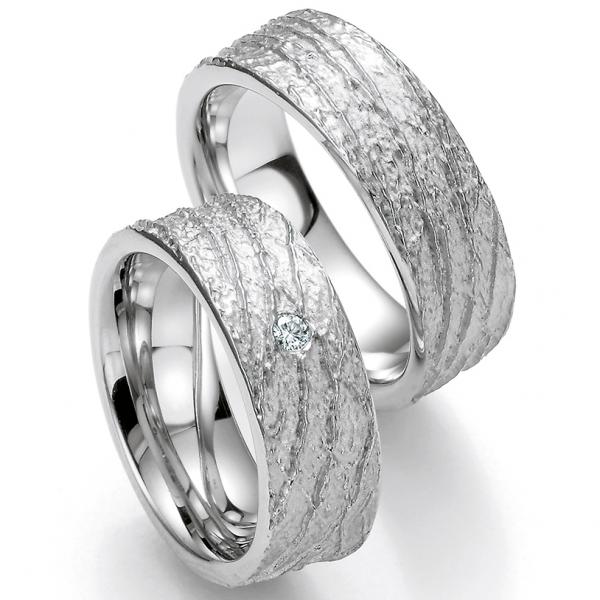 Bayer Trauringe Weissgold 89008-080 + 89008-080B