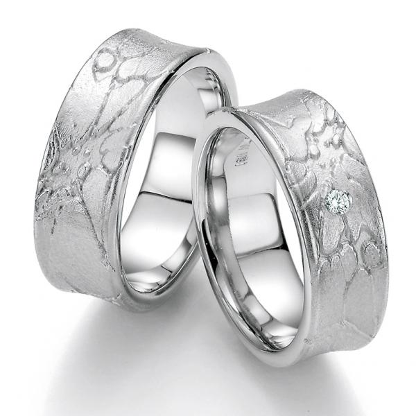 Bayer Trauringe Weissgold 89012-080 + 89012-080B