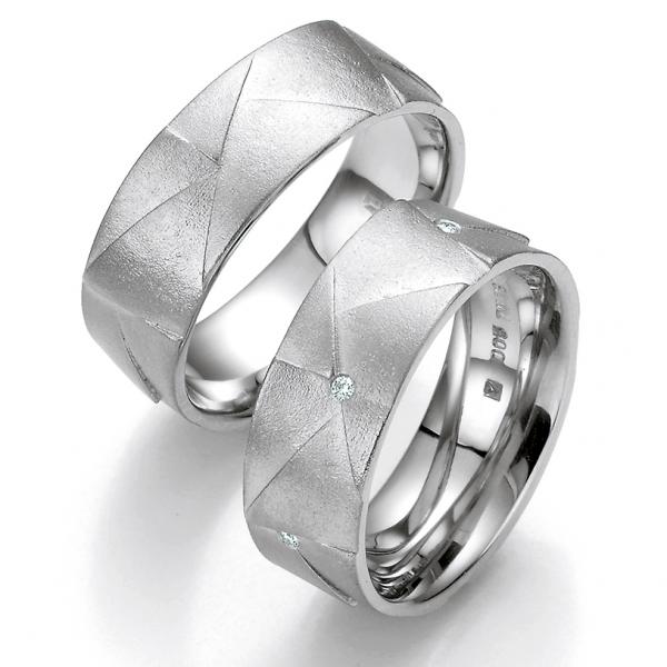 Bayer Trauringe Weissgold 89013-075 + 89013-075B