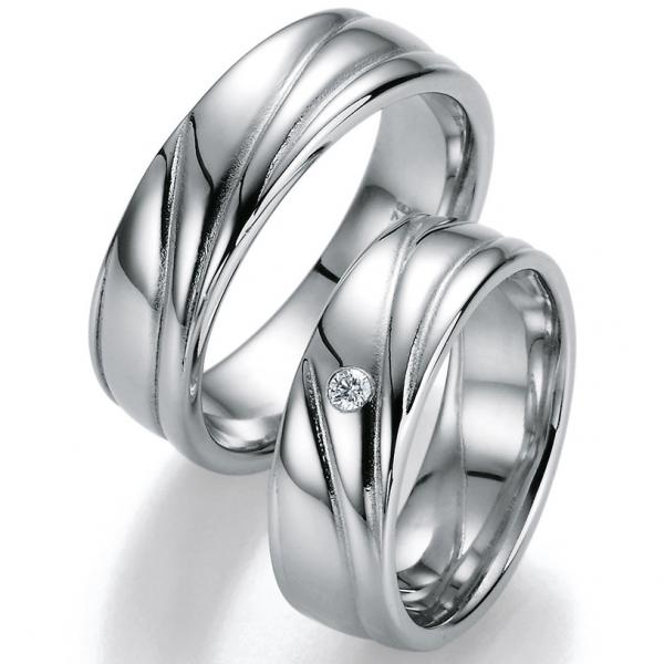 Bayer Trauringe Weissgold 89023-070 + 89023-070B