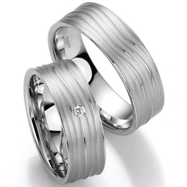 Bayer Trauringe Weissgold 89028-070 + 89028-070B