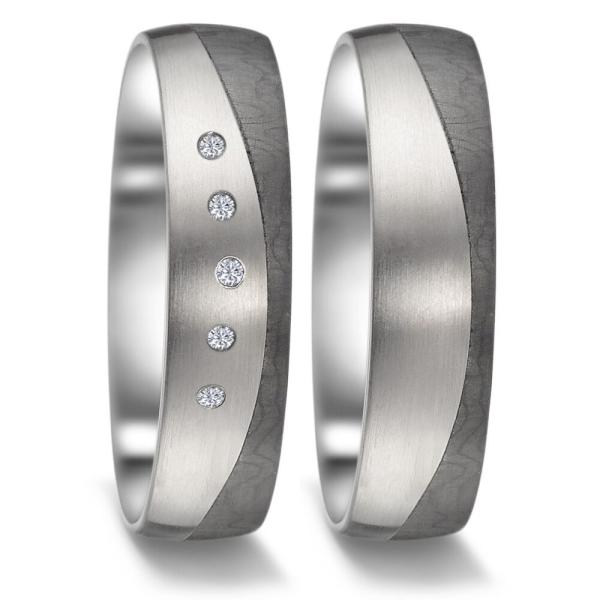 Titan Factory Trauringe Carbon 52605/001/144/2050 + 52605/001/000/2050