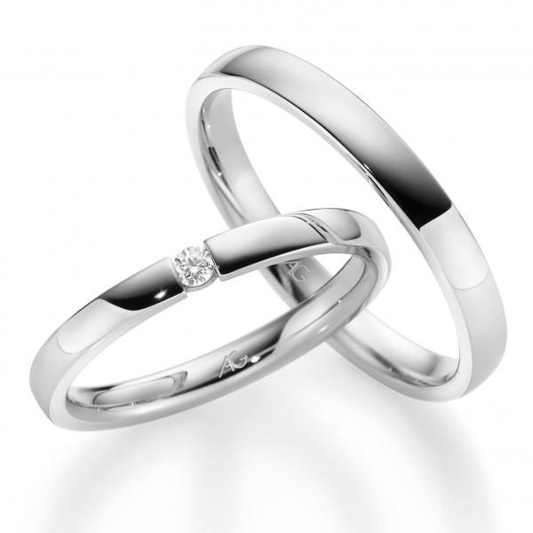 August Gerstner Trauringe Weissgold 4/28699/2.5 + 28699/3