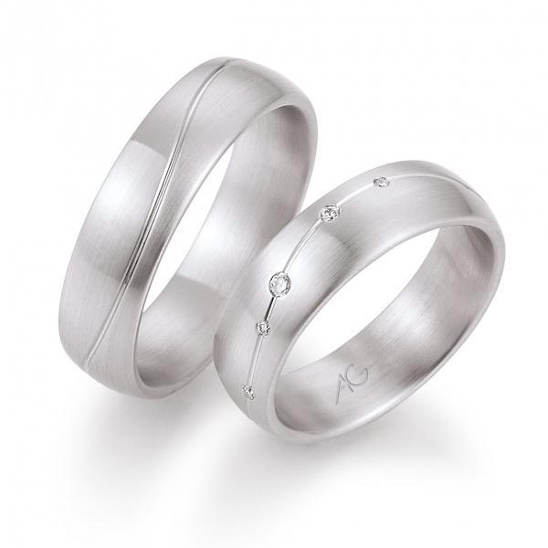 August Gerstner Trauringe Weissgold 4/28583/6 + 28583/6