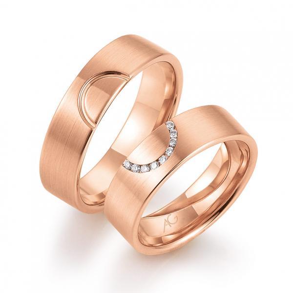 August Gerstner Trauringe Rotgold 4/28593/6 + 28593/6