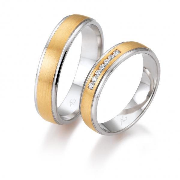 August Gerstner Trauringe Weiss-Rosegold 4/28650/4.5 + 28650/5