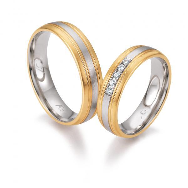 August Gerstner Trauringe Weiss-Rosegold 4/28651/5.5 + 28651/5.5
