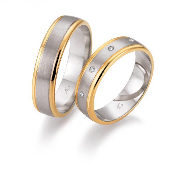 August Gerstner Trauringe Weiss-Rosegold 4/28656/5.5 + 28656/5.5
