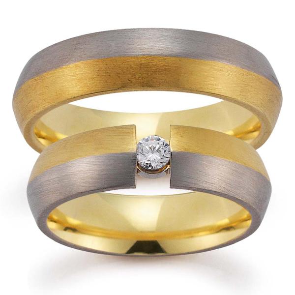 August Gerstner Trauringe Weiss-Gelbgold 4/20499/6  + 20499/6