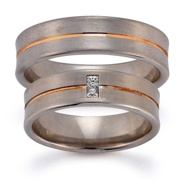 August Gerstner Trauringe Weiss-Rotgold 4/20502/6 + 20502/6