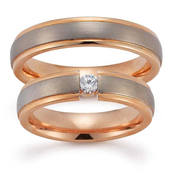 August Gerstner Trauringe Weiss-Rotgold 4/20504/5 + 20504/5