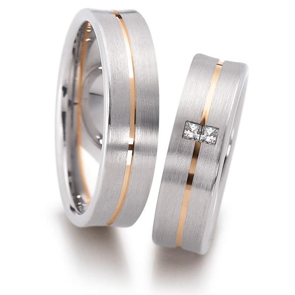 August Gerstner Trauringe Weiss-Rotgold 4/20502/6 + 20502/6