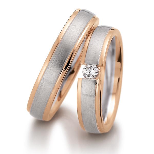 August Gerstner Trauringe Weiss-Rotgold 4/20504/5 + 20504/5