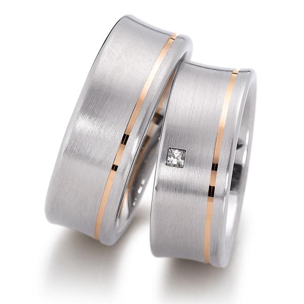 August Gerstner Trauringe Weiss-Rotgold 4/20506/8 + 20506/8