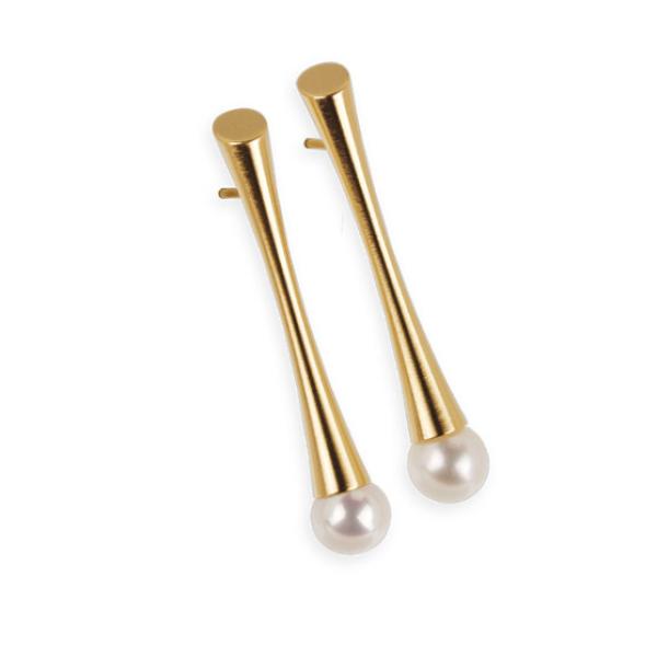 Ohrstecker Perle vergoldet E149 von Ernstes Design