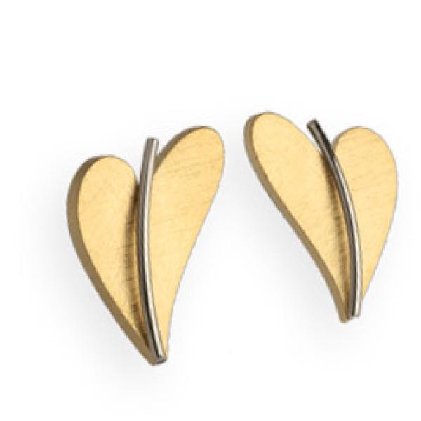 Ohrstecker Herz teilvergoldet E245 von Ernstes Design