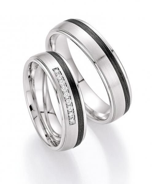 Fischer Trauringe Carbon 22 01400/055 + 23 01400/055