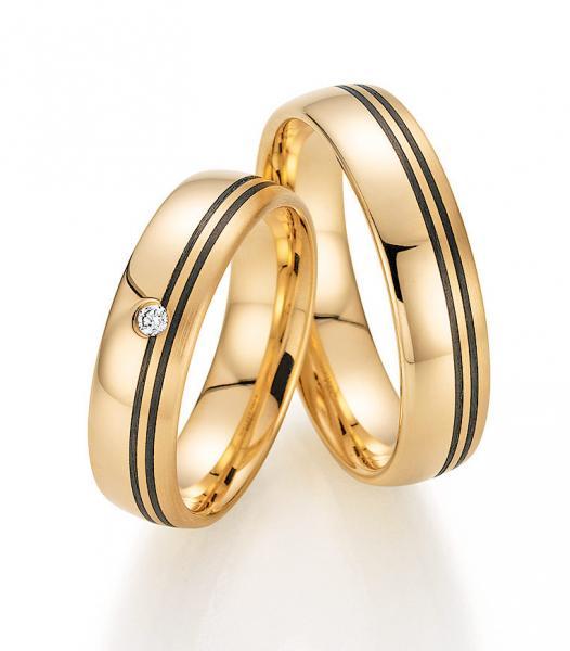 Fischer Trauringe Carbon 22 01440/055 + 23 01440/055