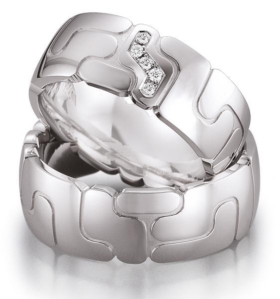 August Gerstner Trauringe Weissgold 4/28044/8 + 28044/8