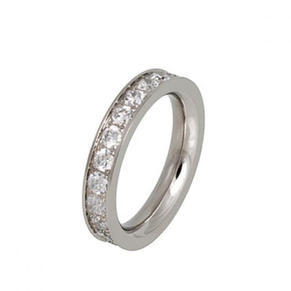 Ringsystem Ring R291WH Stahl Zirkonia white R291WH von Ernstes Design R291.WH