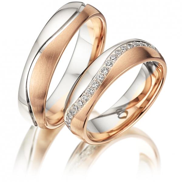 Trauringe Weiss-Rotgold S 243