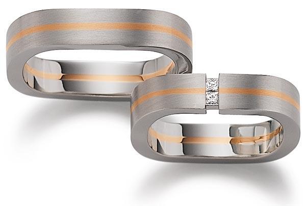 August Gerstner Trauringe Weiss-Rotgold 4/27426/5 + 27426/5