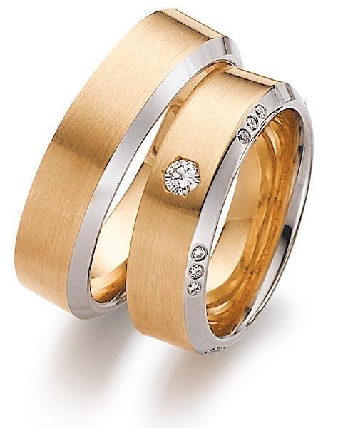 August Gerstner Trauringe Weiss-Rosegold 4/27436/6 + 27436/6