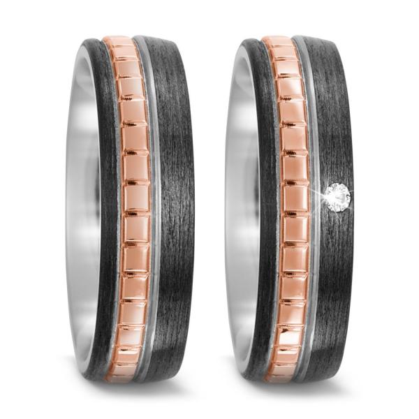 Titan Factory Trauringe Carbon 52506/001/003/7253 + 52506/001/000/7253