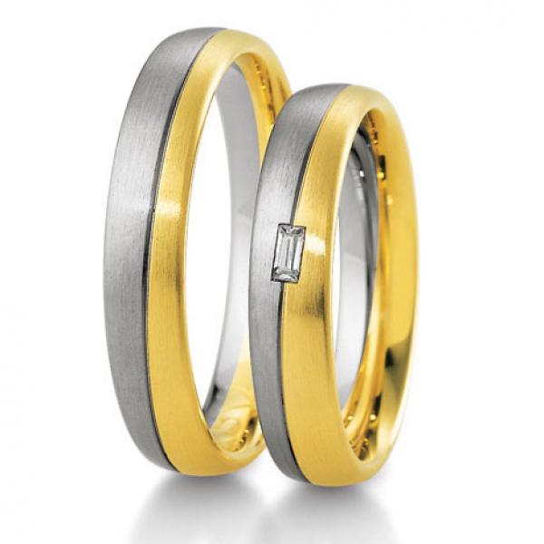 Breuning Trauringe Weiss-Gelbgold DR 041490 / HR 041500