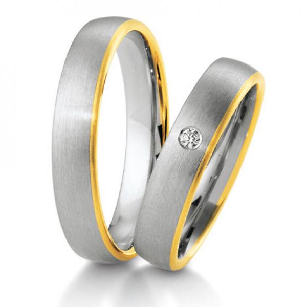 Breuning Trauringe Weiss-Gelbgold DR 041510 / HR 041520