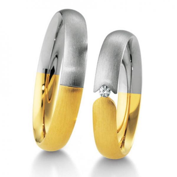 Breuning Trauringe Weiss-Gelbgold DR 041550 / HR 041560