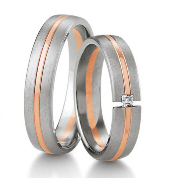 Breuning Trauringe Weiss-Rotgold DR 041610 / HR 041620