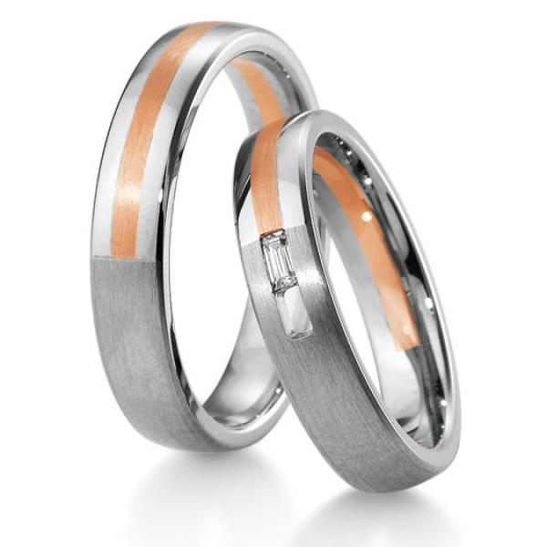 Breuning Trauringe Weiss-Rotgold DR 041670 / HR 041680