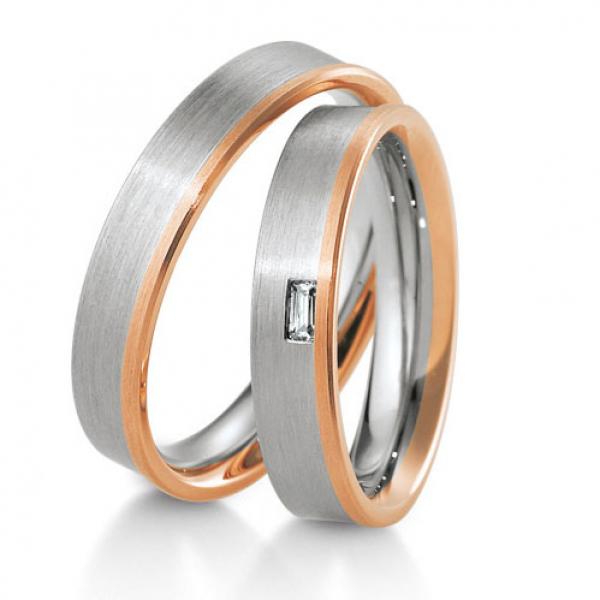 Breuning Trauringe Weiss-Rotgold DR 041750 / HR 041760