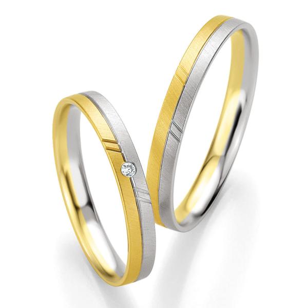 Breuning Trauringe Weiss-Gelbgold DR 042110 / HR 042120