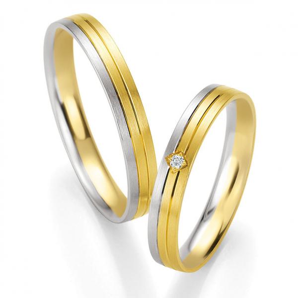 Breuning Trauringe Weiss-Gelbgold DR 042130 / HR 042140