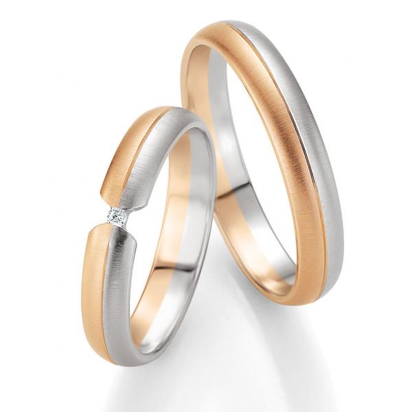 Breuning Trauringe Weiss-Rotgold DR 042150 / HR 042160