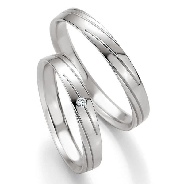 Breuning Trauringe Weissgold DR 042230 / HR 042240