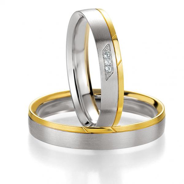 Breuning Trauringe Weiss-Gelbgold DR 042370 / HR 042380