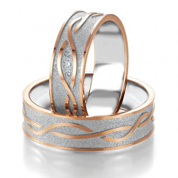 Breuning Trauringe Weiss-Rotgold DR 052370 / HR 052380