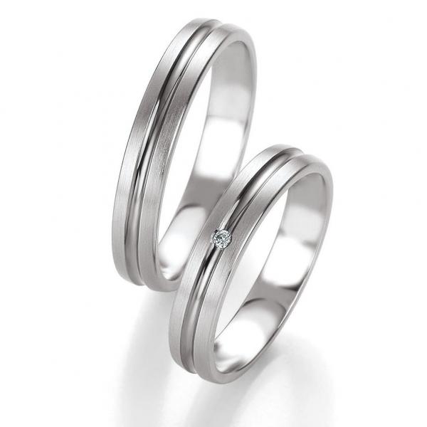 Breuning Trauringe Weissgold 48/05661 + 48/05662