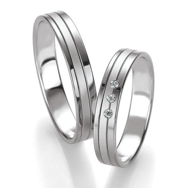 Breuning Trauringe Weissgold 48/05667 + 48/05668