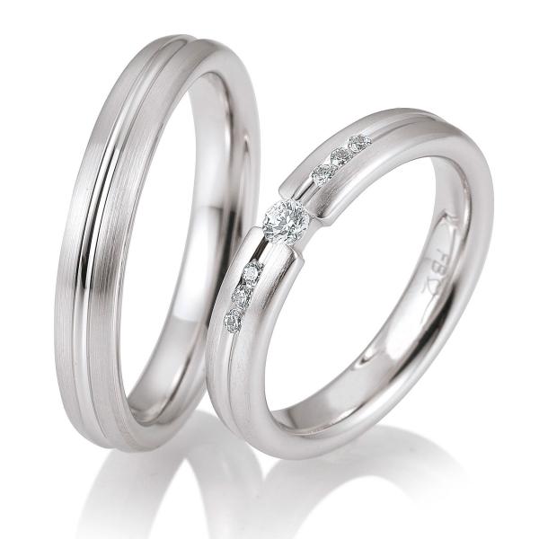 Breuning Trauringe Weissgold DR 058750 / HR 058760