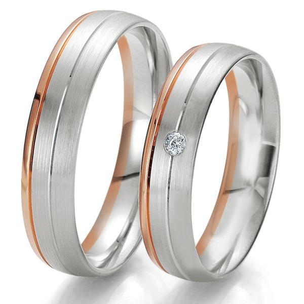 Breuning Trauringe Weiss-Rotgold DR 062030 / HR 062040