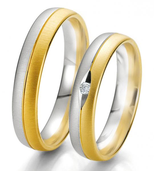 Breuning Trauringe Weiss-Gelbgold DR 062310 / HR 062320