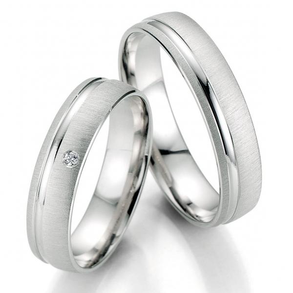 Breuning Trauringe Weissgold DR 070190 / HR 070200