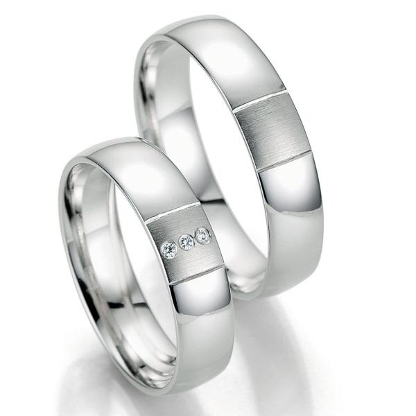 Breuning Trauringe Weissgold DR 070470 / HR 070480
