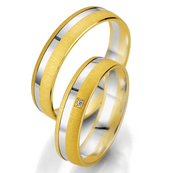 Breuning Trauringe Weiss-Gelbgold DR 070510 / HR 070520