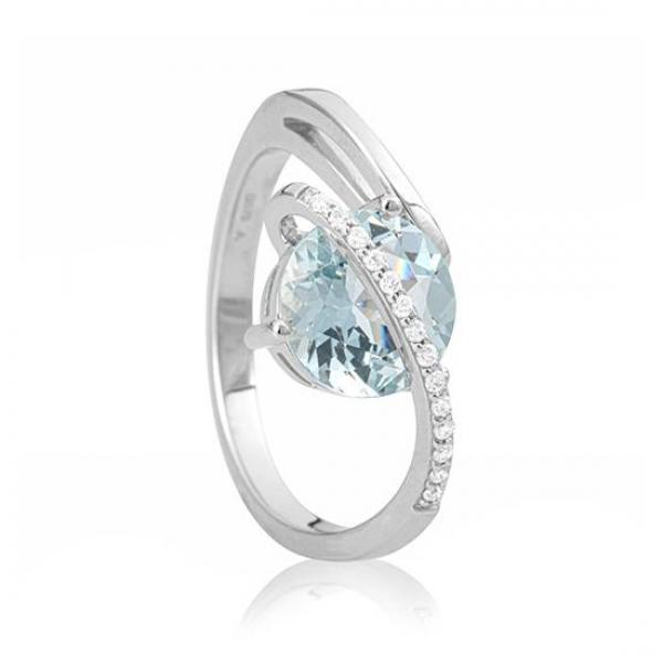 Breuning Ring - E.Aquamarin/Brillant 0,091 Ct. w/si 41041820