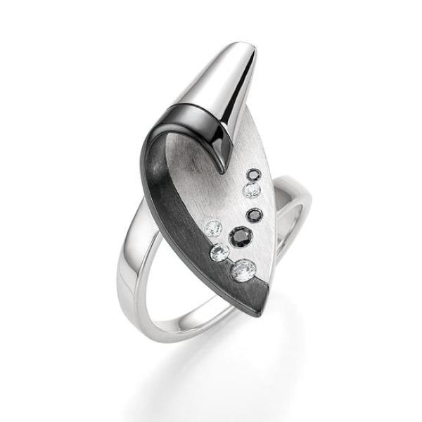 Breuning Ring - E.Safir Weiss/diam. 0,065 Ct. Schwarz 41052670